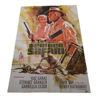 An original large-format cinema poster folded: The Last Safari year 1967 American film