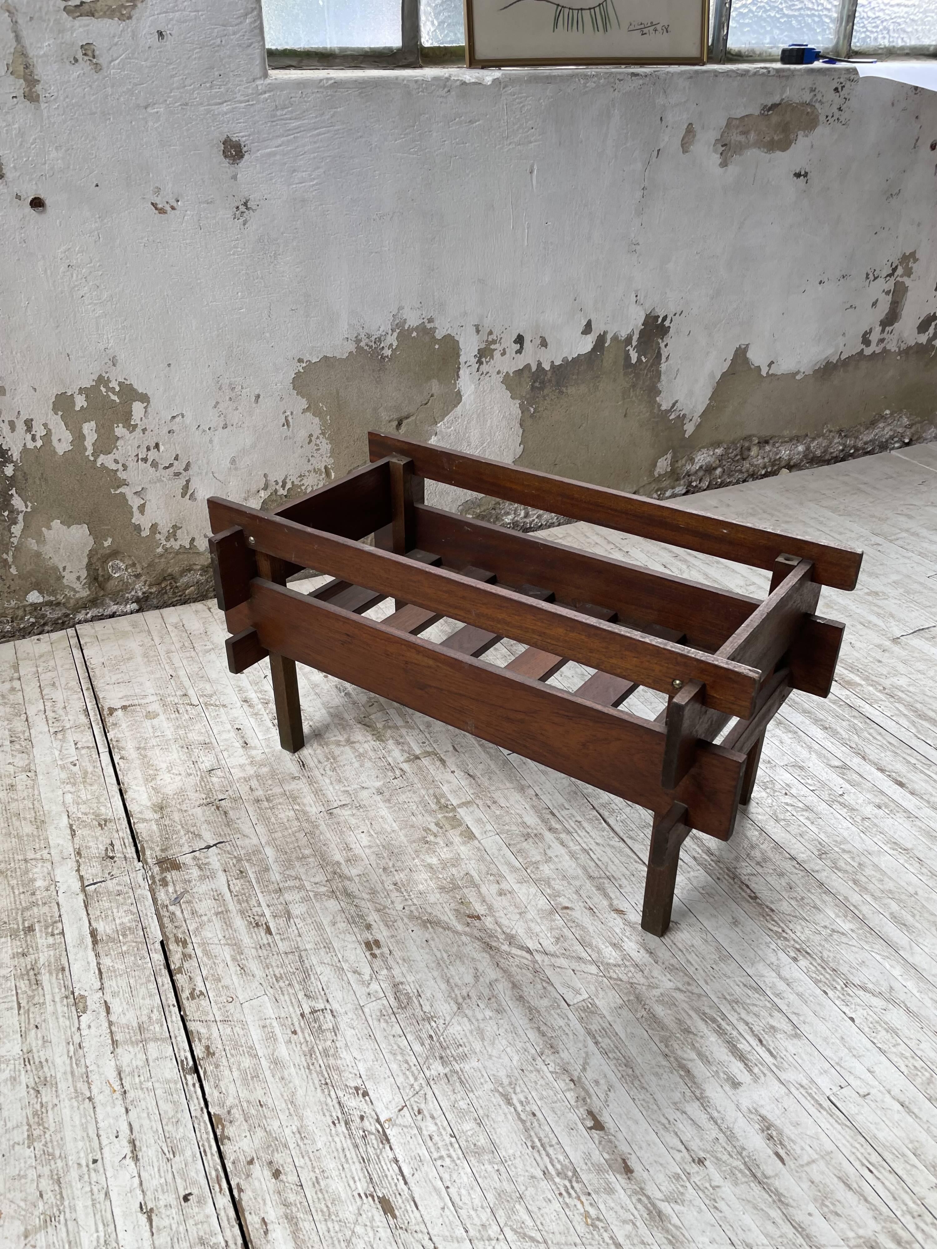 Small modernist oak planter from the 1950s
