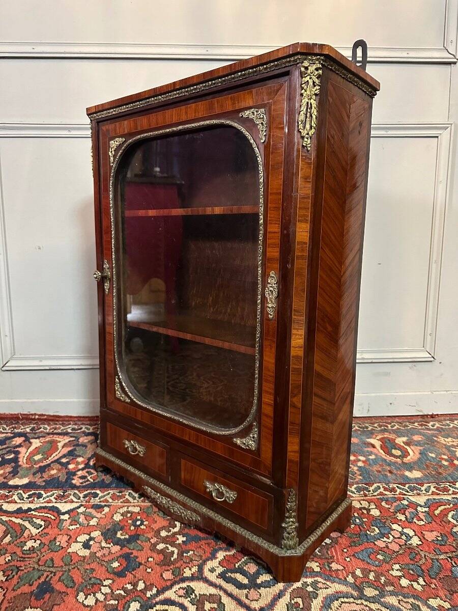 Small Napoleon III Period Showcase In Marquetry.