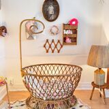 Rare rattan cradle