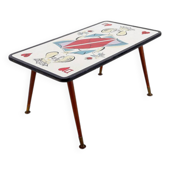 Mid-Century "Lady of Hearts" coffee table - 1950s