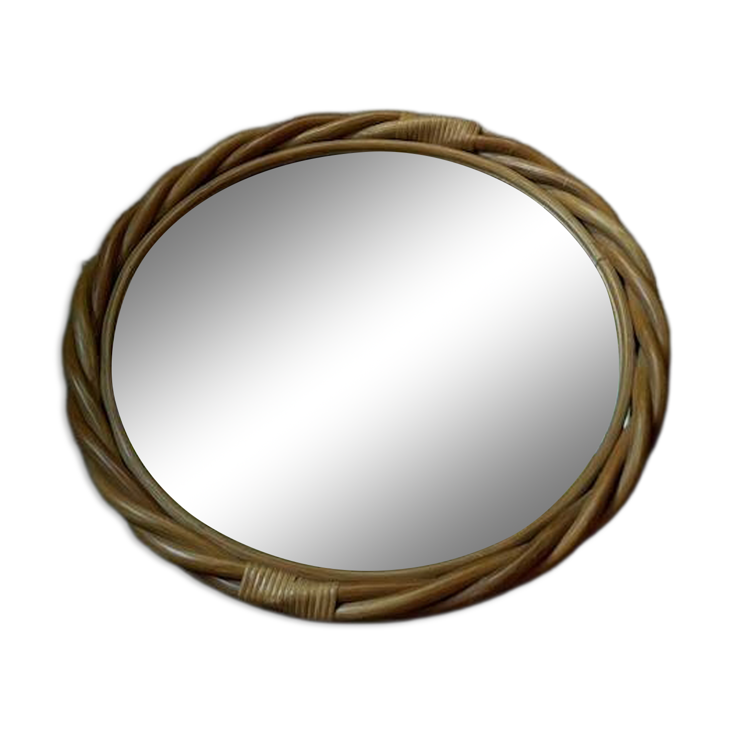 Miroir vintage en rotin