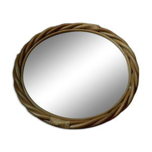 Miroir vintage en rotin