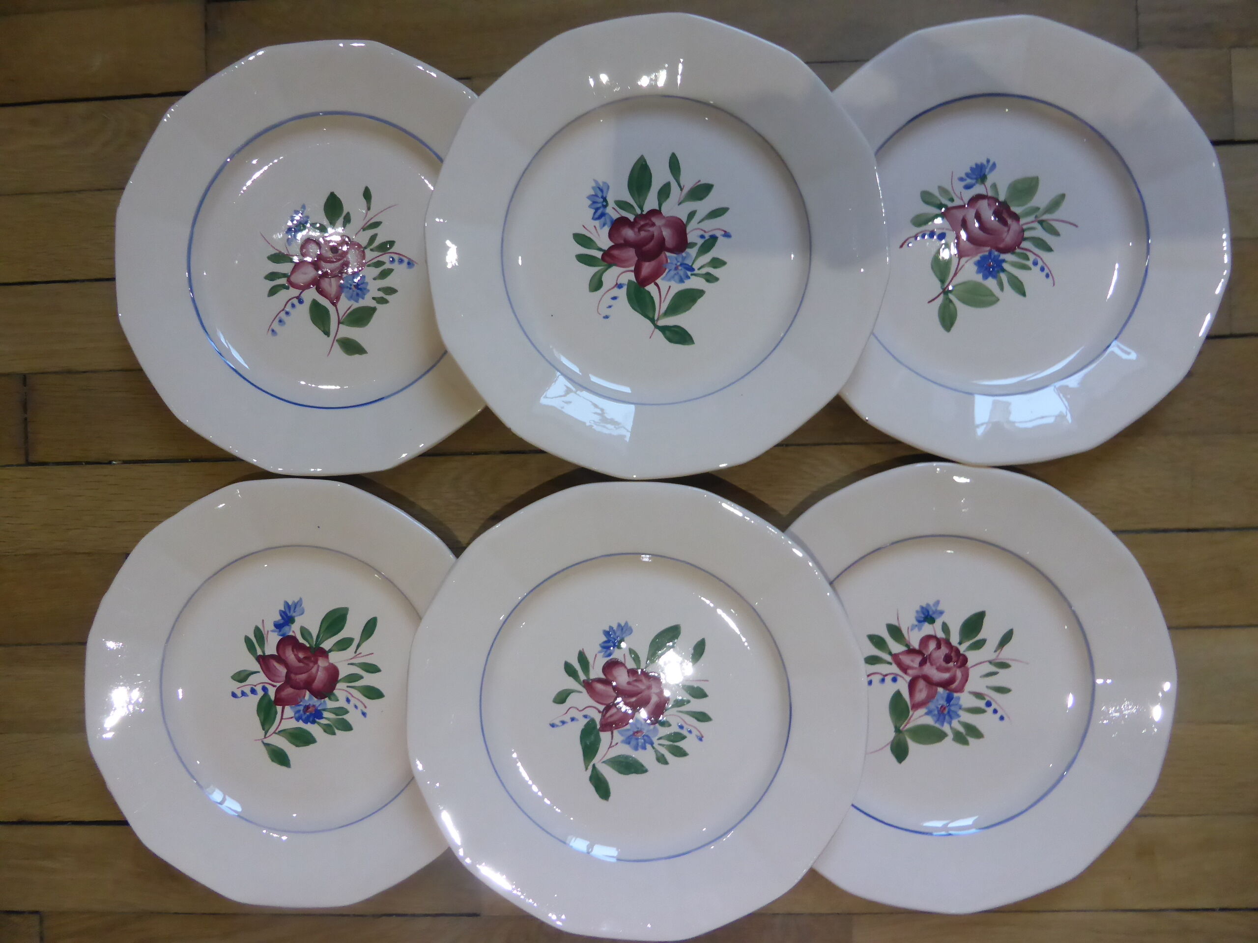 6 flat plates Digoin Sarreguemines