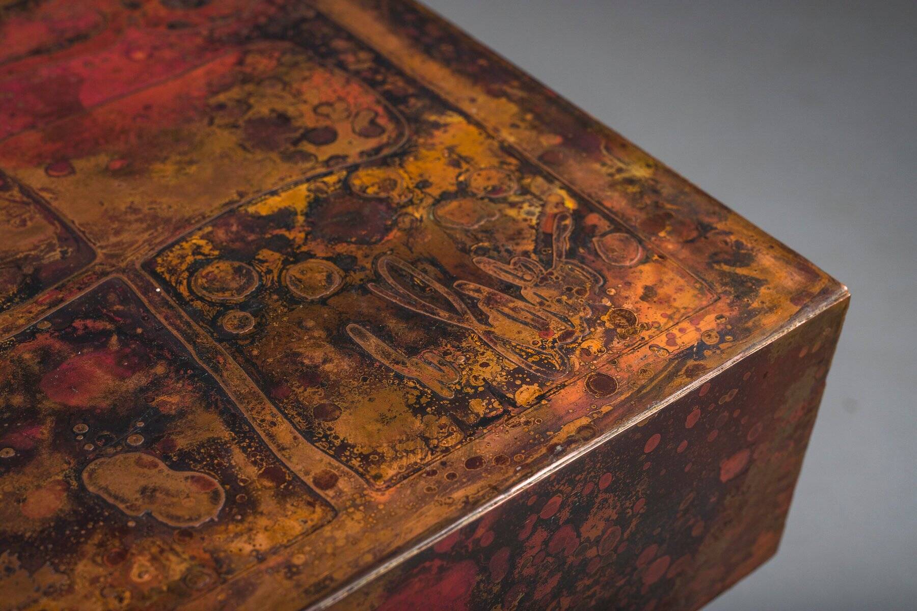 Vintage copper coffee table from Bernhard Rohne, 1970s