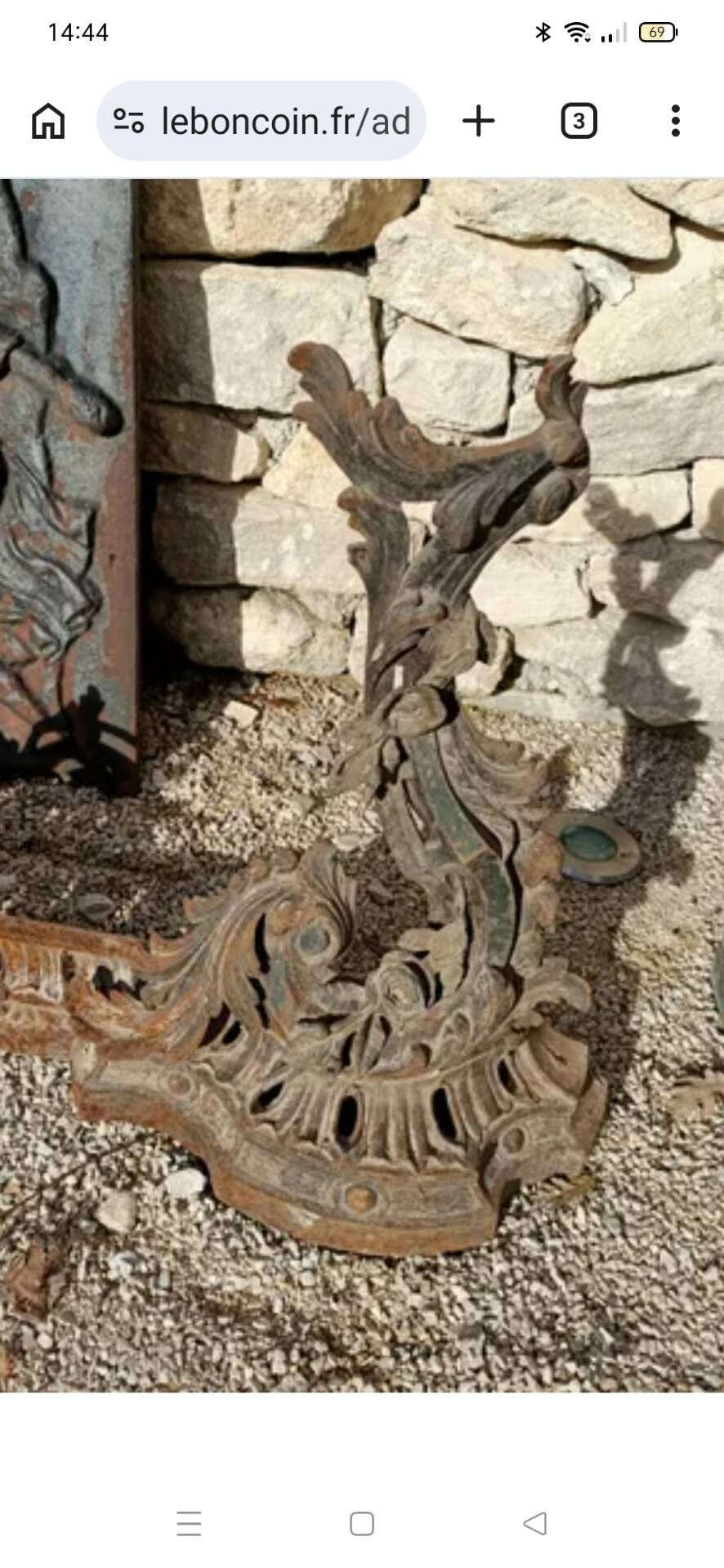 Superb Louis XV Bronze Fireplace Front with Roses 46cm / 114-150cm - 14