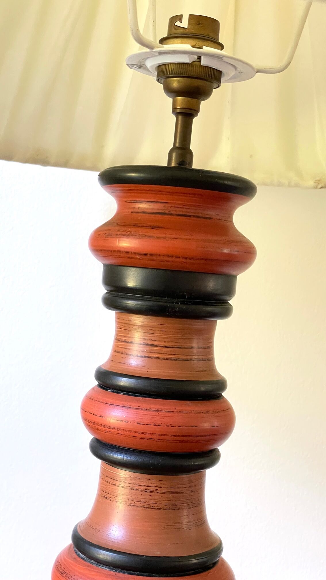 Vintage Italian turned wood lamp