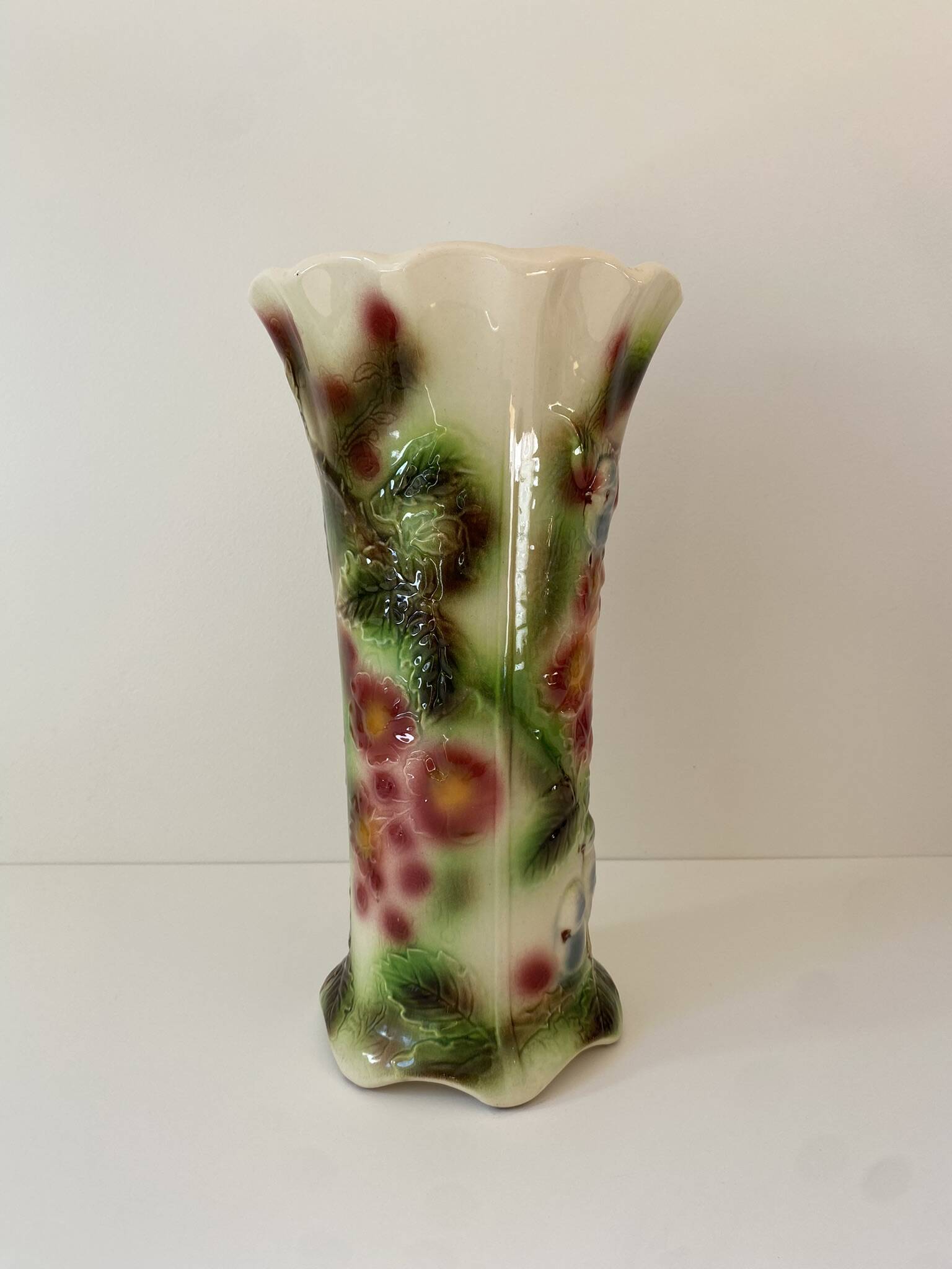 Vase décor oiseaux Saint-clément Vintage