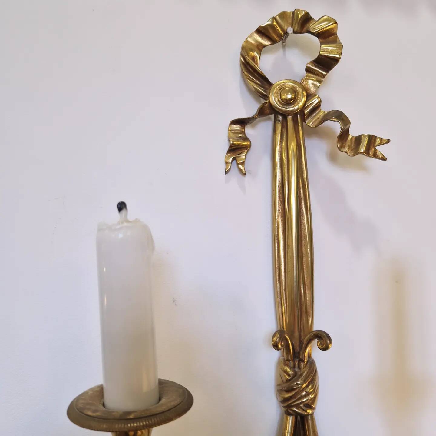 Pair of Louis XVI Wall Lights with 2 lights from the 50's 60's neo-classical style Maison Bagués