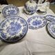 Complete table service The Cottage Lunéville 41 pieces blue decoration