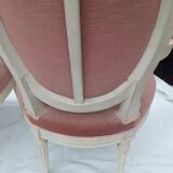 Pair of Louis XVI style medallion armchairs in patinated white
