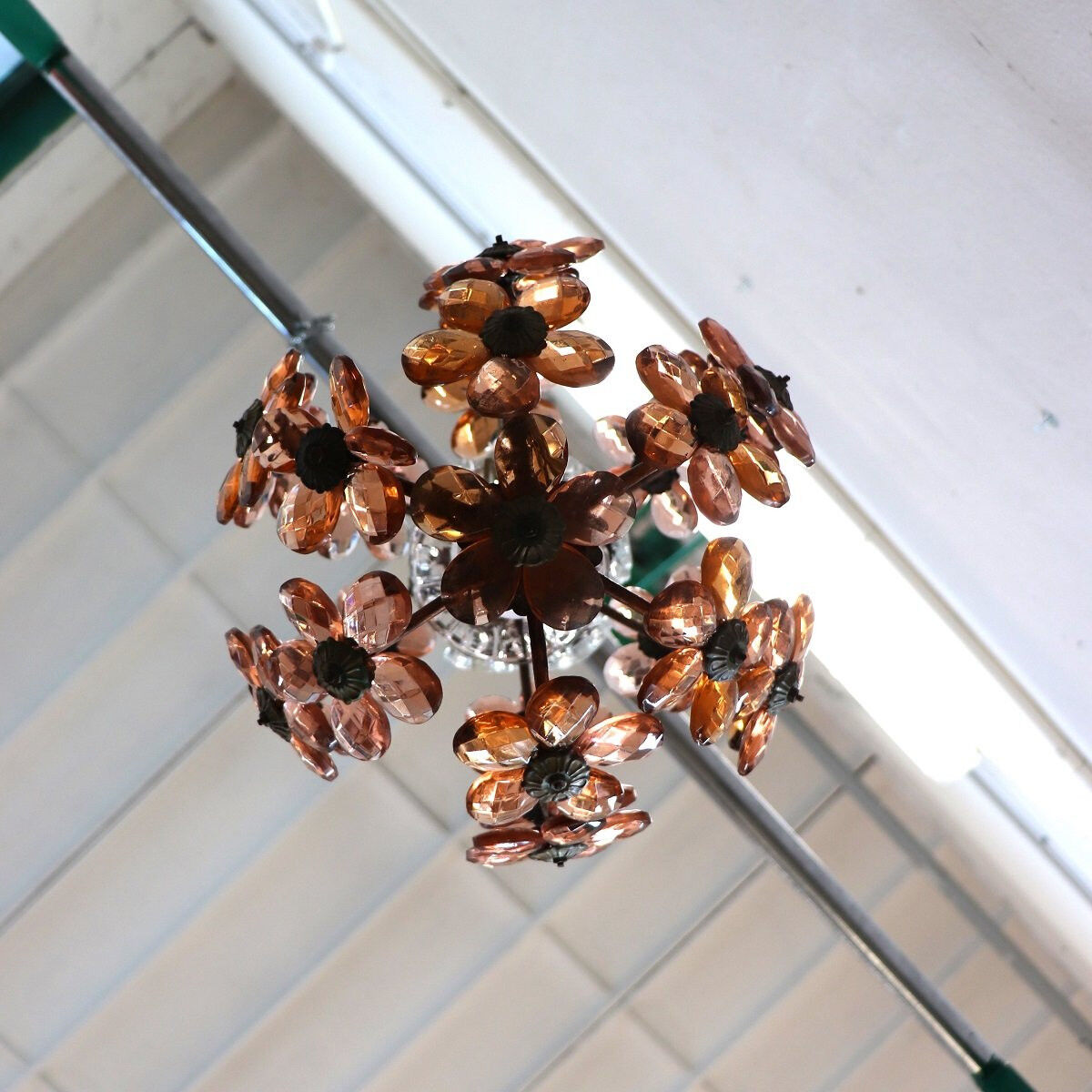 Pendant Lamp In Iron And Murano Glass, Italy Early 20th Century