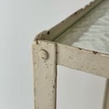 Meuble industriel desserte ou table d'appoint de dentiste en métal des années 30