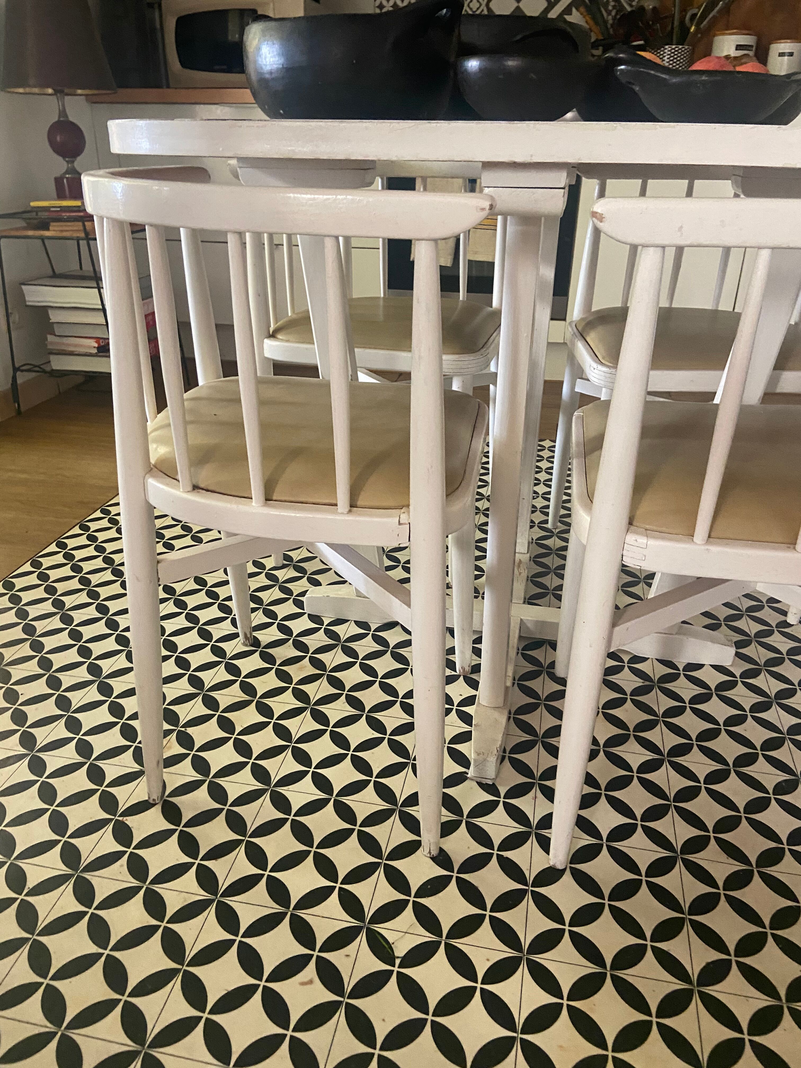 Table set and 4 chairs Thonet 1960