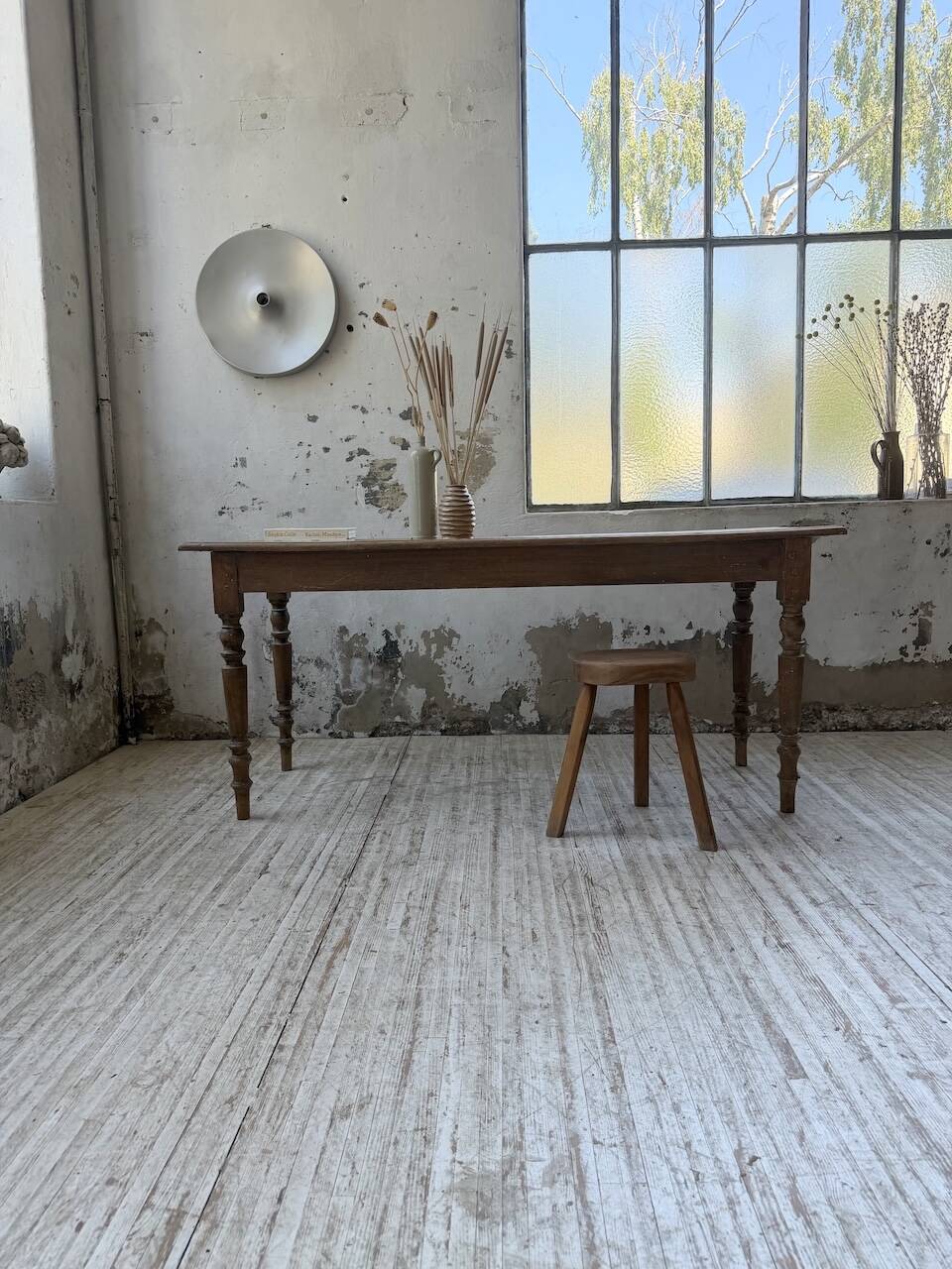 Table de ferme, bistrot en hêtre 1900