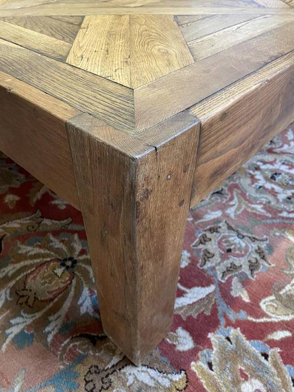 Solid oak parquet coffee table