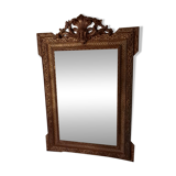 Golden Wood Mirror, stamped AB Bordeaux, Louis XVI style – Late 19th century
