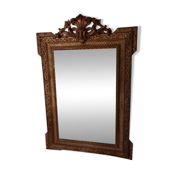 Golden Wood Mirror, stamped AB Bordeaux, Louis XVI style – Late 19th century