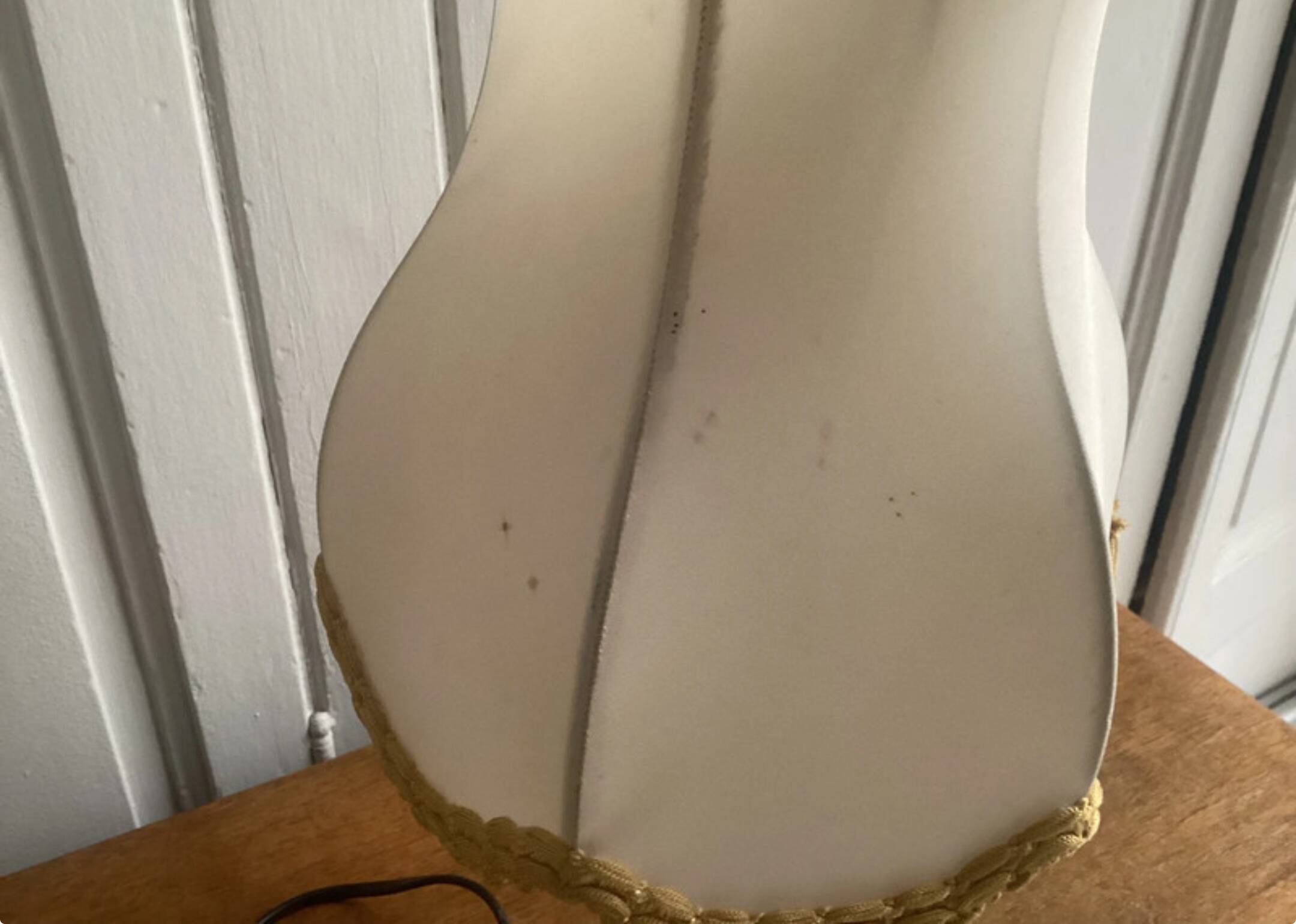 Antique table lamp in Limoges porcelain and gilded bronze