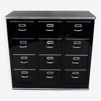 Hansen Berlin black metal chest of drawers 1950's