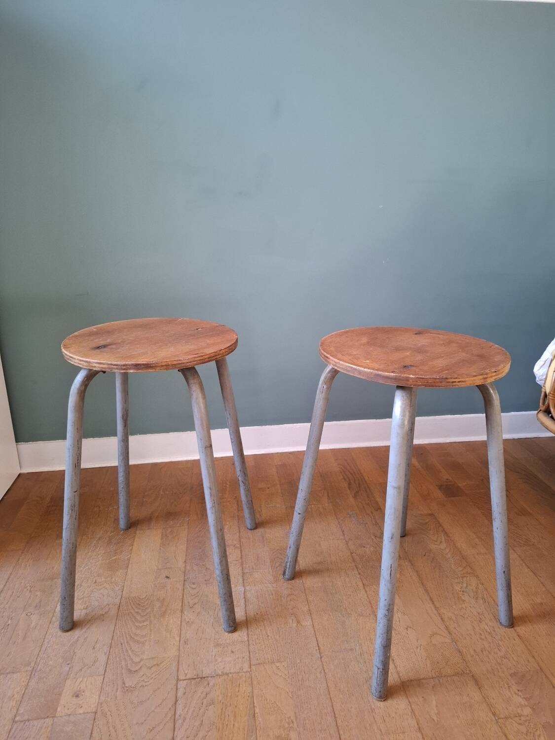 Pair of industrial stools