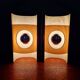 Pair of Space Age wall lights, white lacquered metal and smoked plexiglass