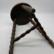 Vintage turned wood stool / plant stand / side table