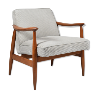 Vintage armchair model GFM-87, restored, grey corduroy,