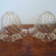 Wall lamps in gilded metal, verrine in the shape of amber glass corollas, 70s