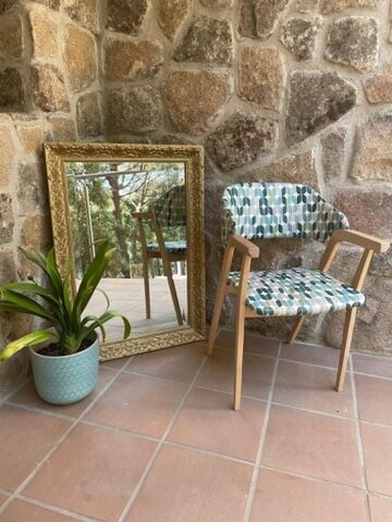 70s style wooden armchair