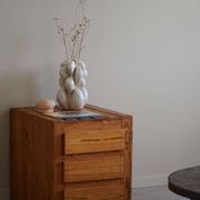 Free-standing primitive pine commode, mid-century Swedish, 1950s.