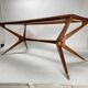 Vintage Italian Table in Wood and Brass by Turin School, 1950s