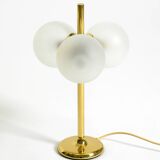 1960s Space Age brass table lamp by Kaiser Leuchten  with 3 glass globes
