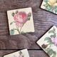 6 dessous de verre vintage décor Redouté