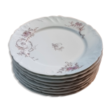Set of eight Limoges porcelain plates