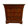 Louis Philippe period chest of drawers in mahogany top of 19th century white marble