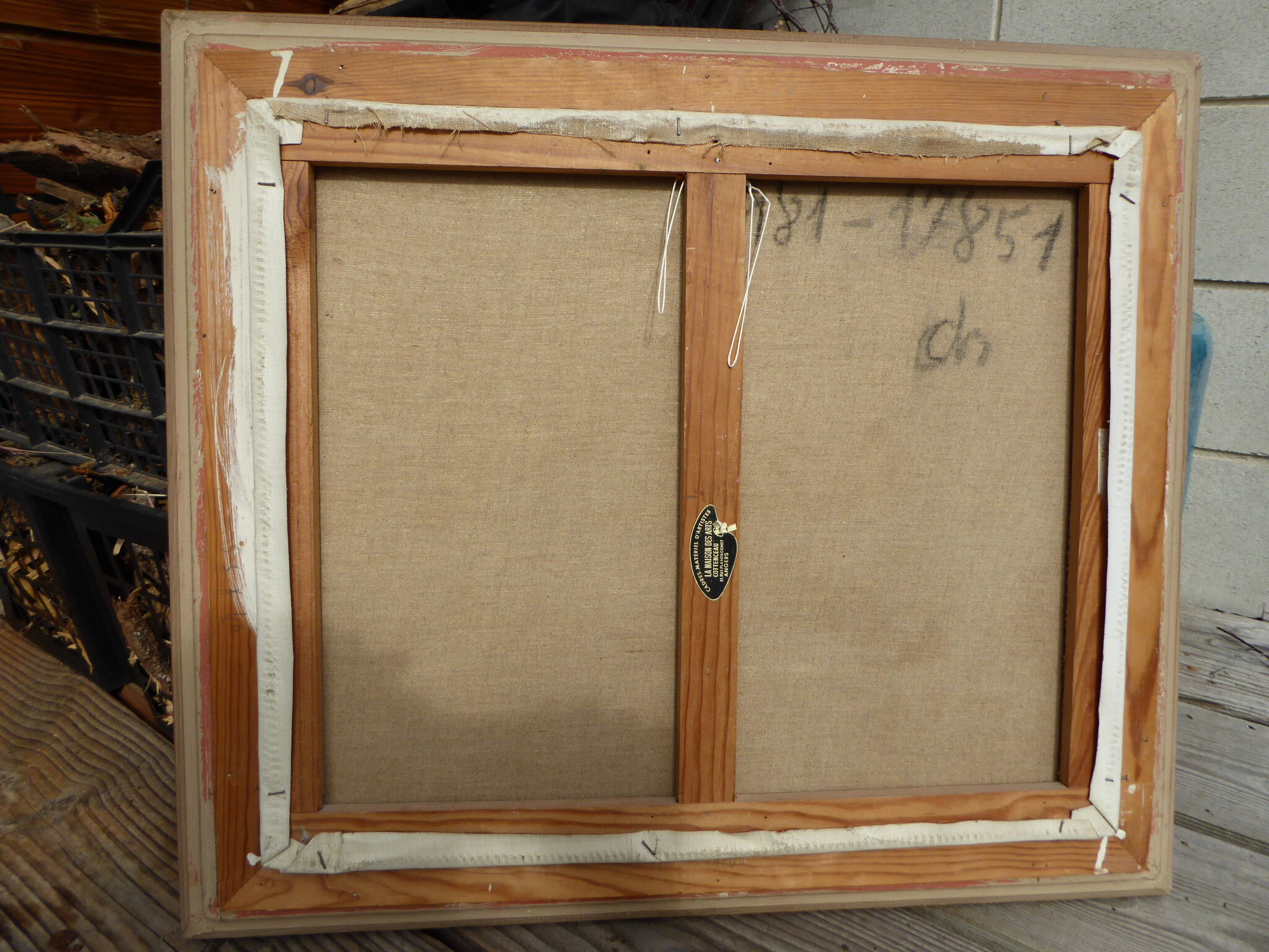 Oil on canvas framed fruit cup