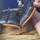 Pair of black leather armchairs Ekornes Ingmar Relling Norway 1960