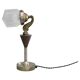 1930s Secession brass and glass desk lamp, Czechoslovakia