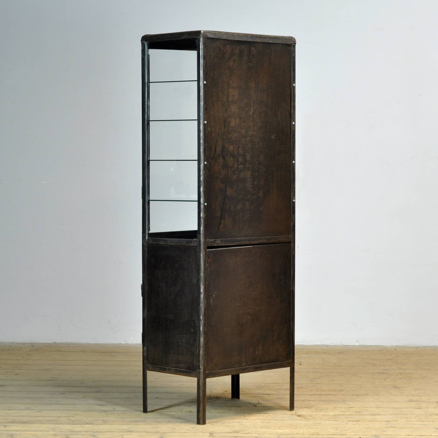 Polished iron medicine cabinet, 1950s
