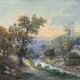 Old HST painting: "Animated pastoral landscape" signed Duperay filigreeantiqu
