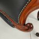 Fauteuil de bibliothèque ancien du XIXe siècle par Horrix – cuir noir