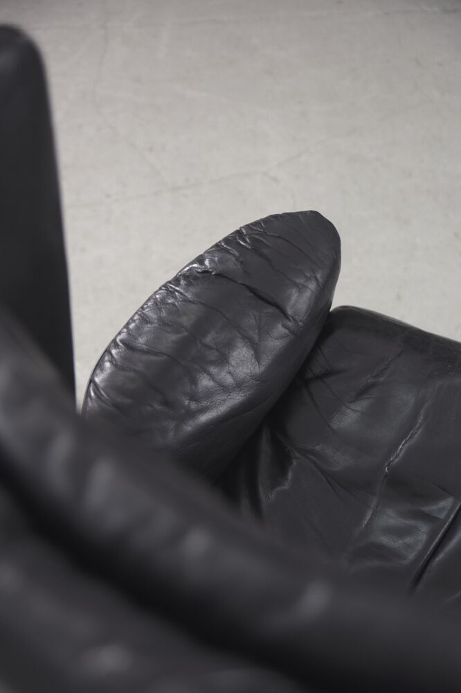 Fauteuil à oreilles en cuir DS-23 de Franz Josef Schulte pour De Sede, 1980