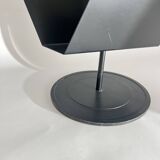 Vintage Postmodernist Black Metal Magazine Rack, Italy, 1980s