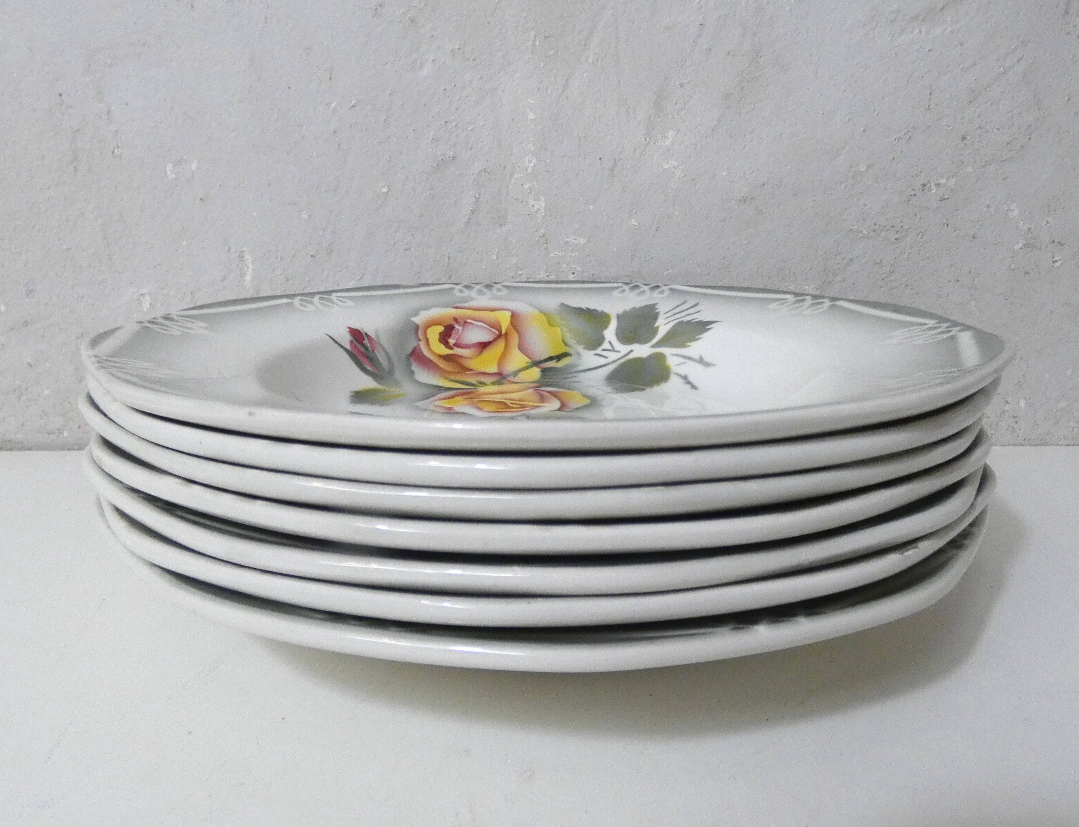 Digoin sarreguemines 7 deep plates odile