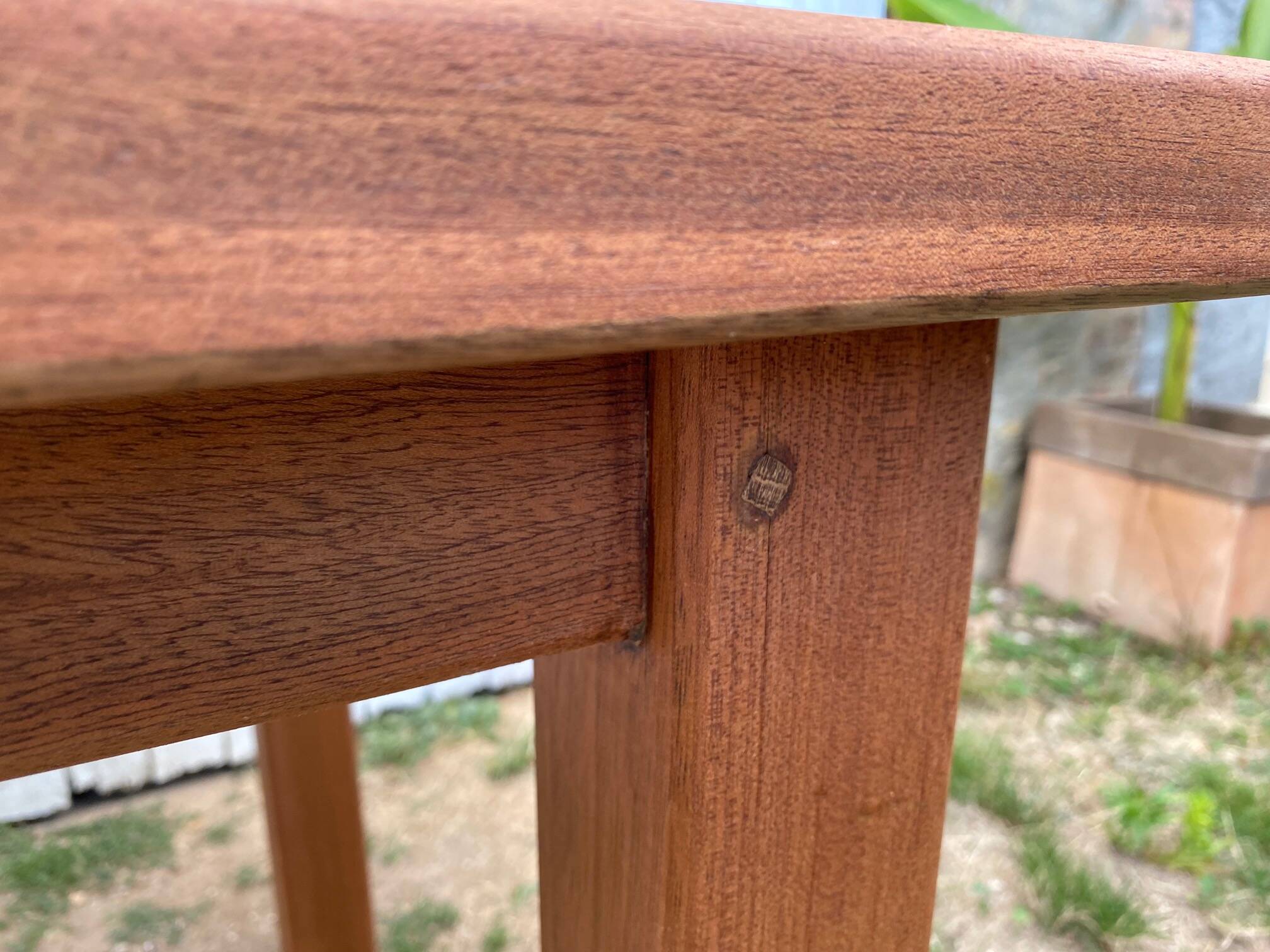 Vintage solid teak table 135x79cm an80