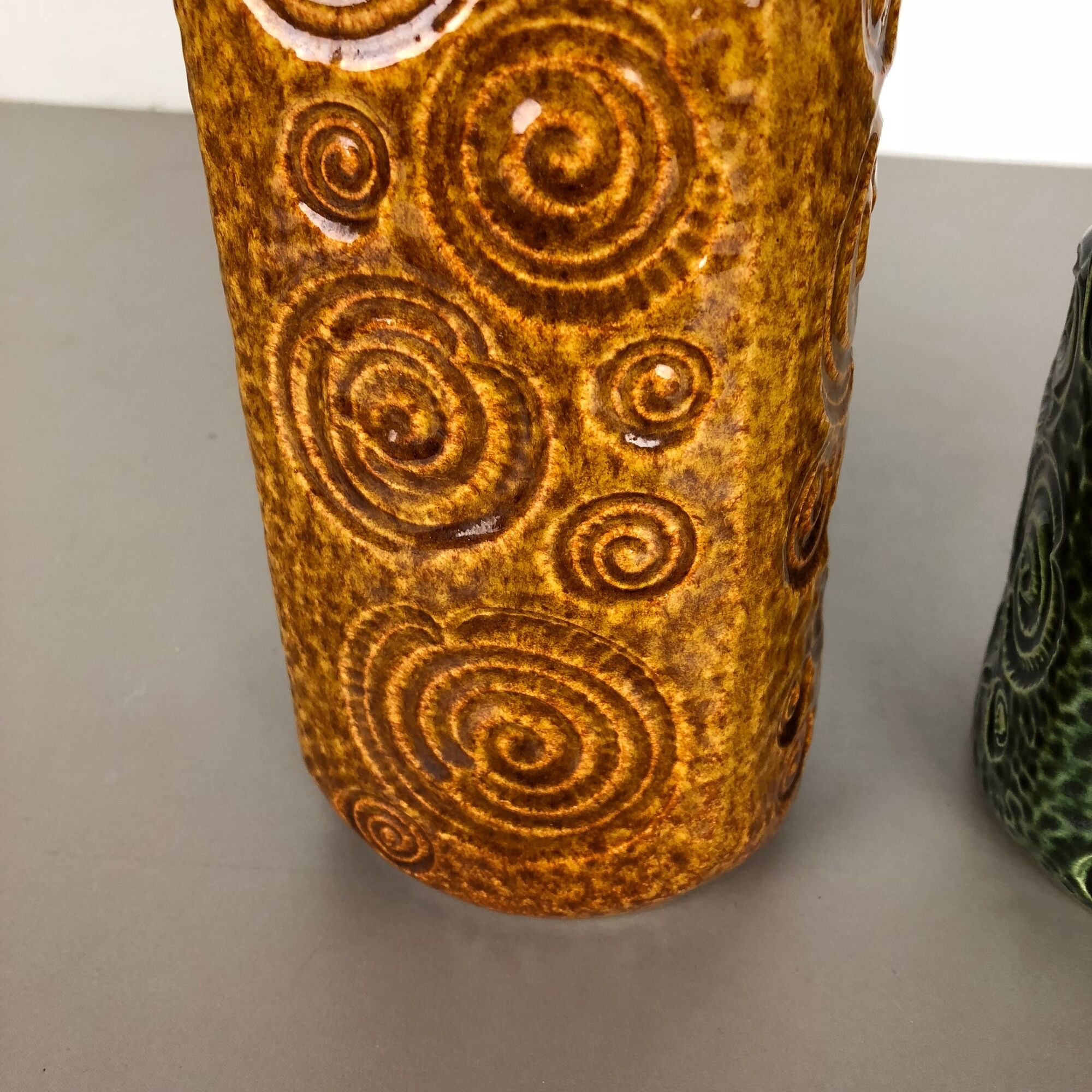 Set of two pottery fat lava vases jura "282-26" made by Scheurich, Germany 1970s
