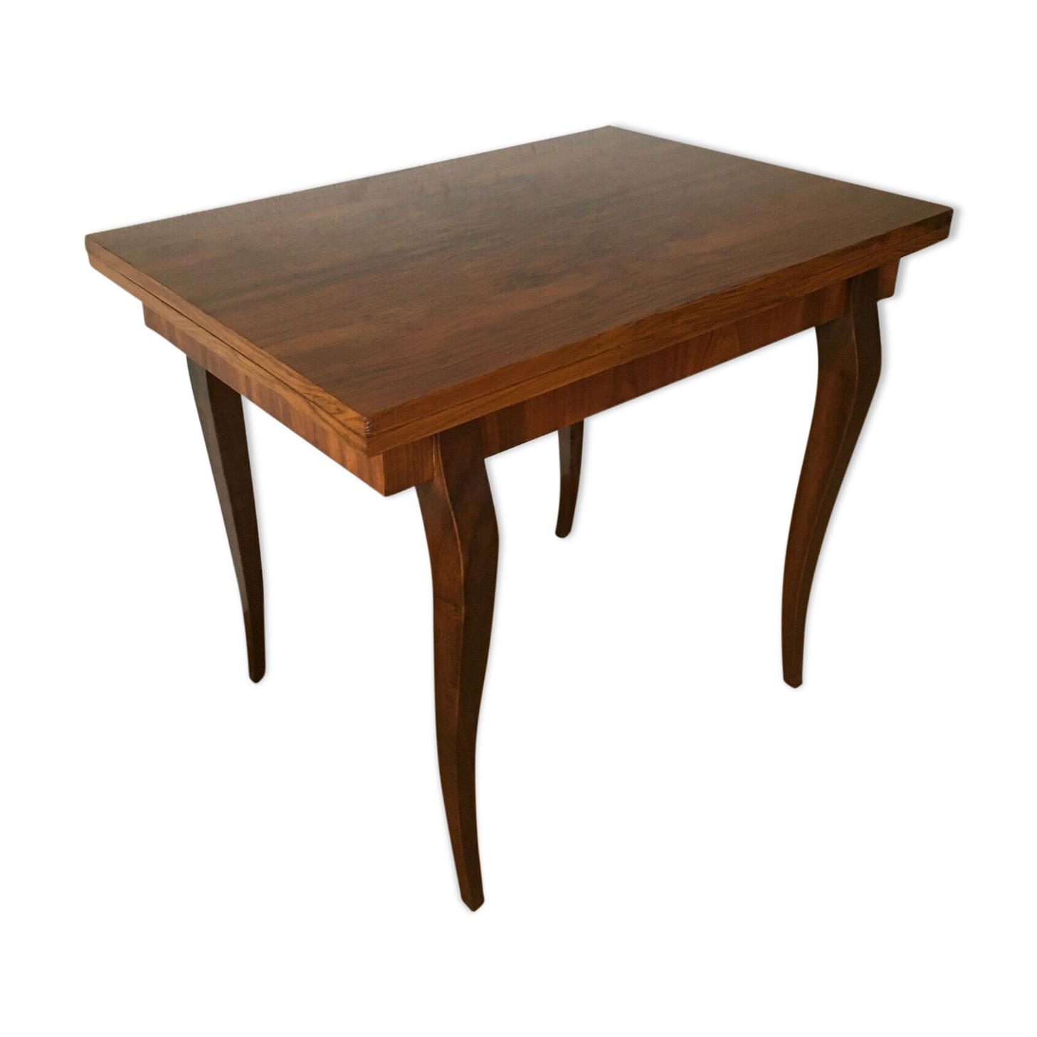 Table art deco an 50 walnut magnifying glass - 2 extensions vintage extra furniture