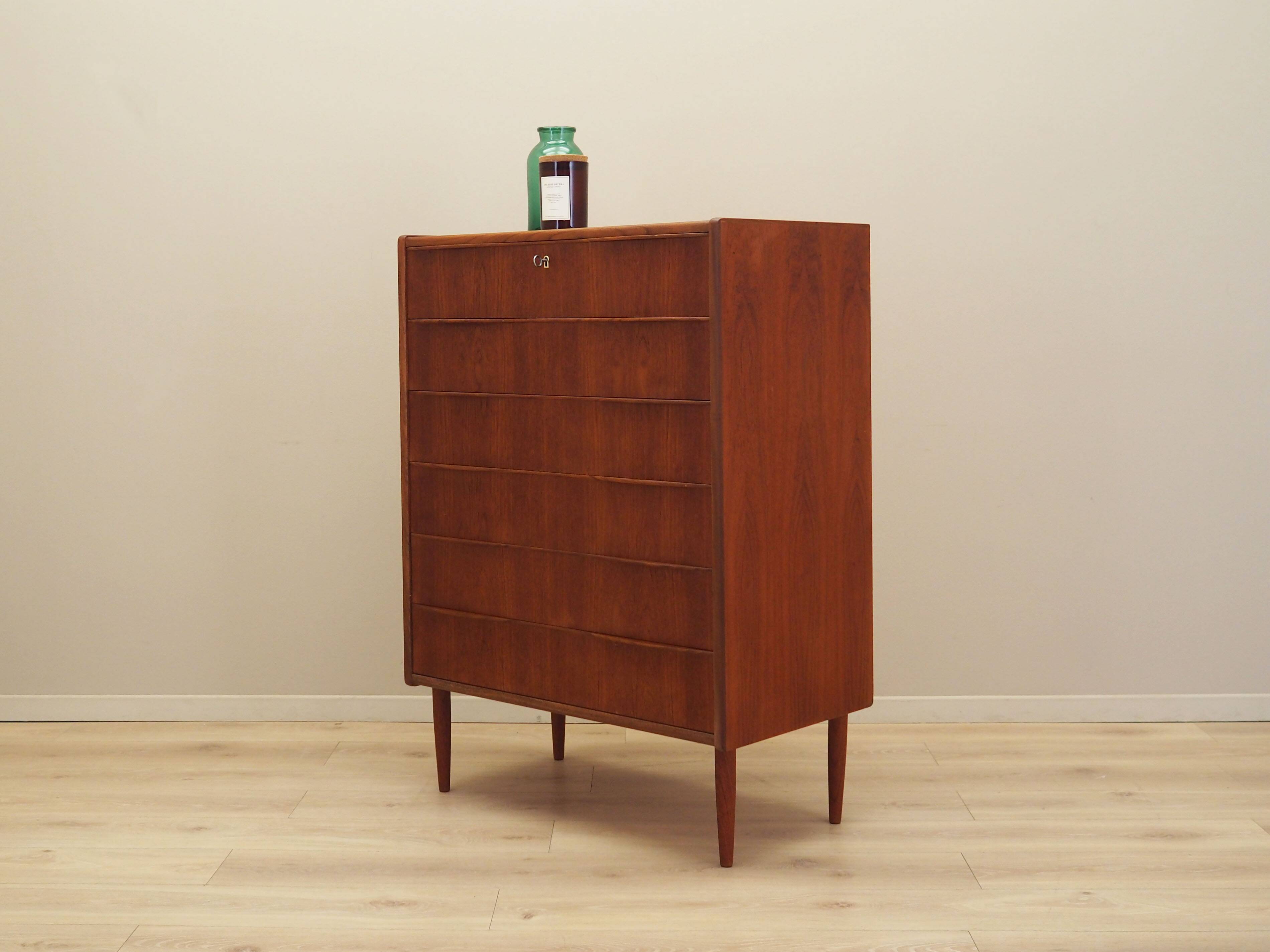 Teak chest of drawers, Danish design, 1970s, production: Denmark