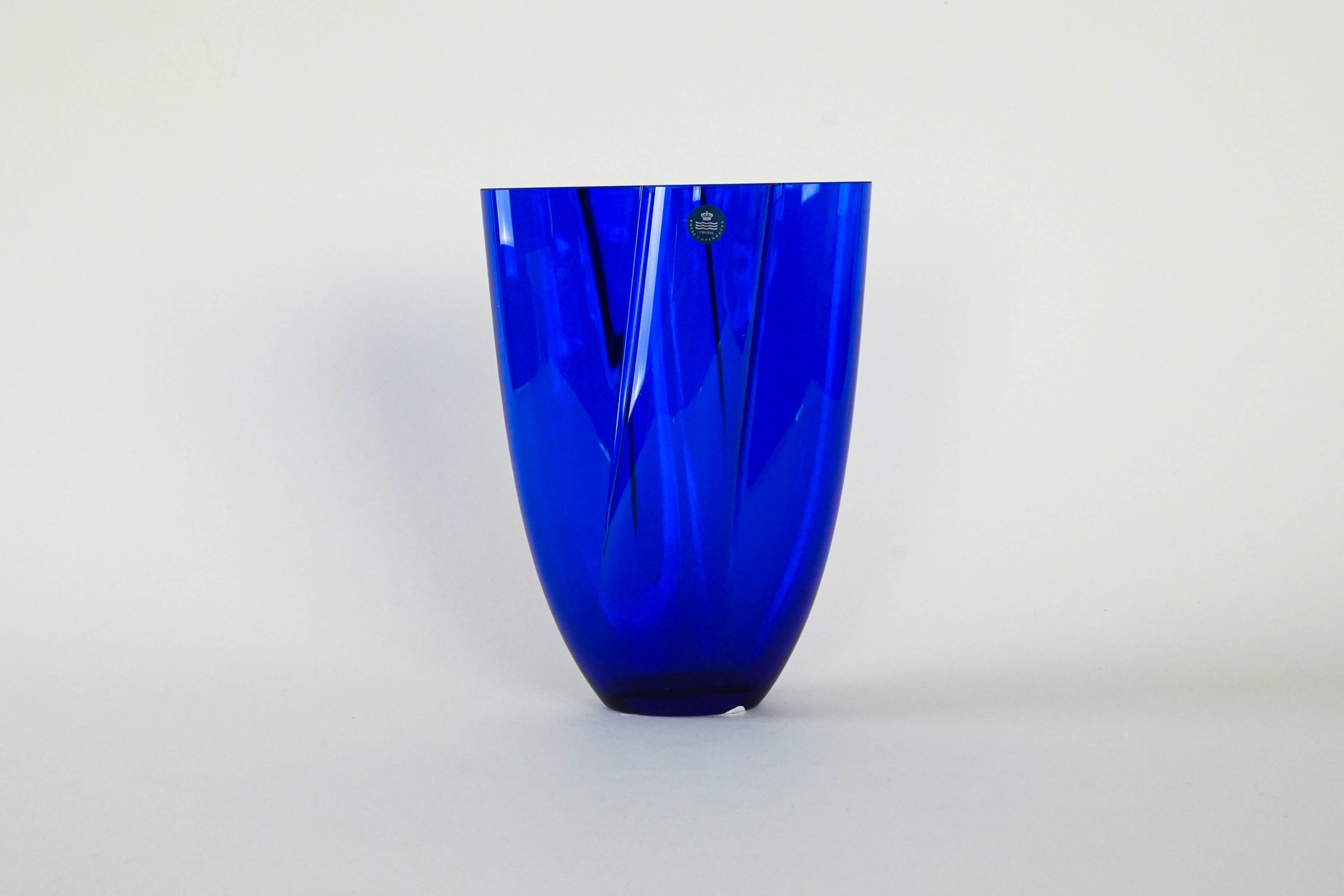 Cobalt vase, Danish design, 1980s, manufacturer: Royal Copenhagen